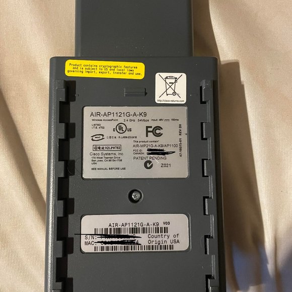 Cisco Aironet 1100 Series 802.11b Wireless Ethernet Access Point AIR-AP1121G-AK9 - Picture 3 of 6